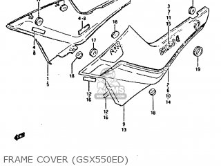 FRAME COVER (GSX550ED) - GSX550E 1984 (E) (E01 E06 E16 E17 E18 E21 E24 E25 E26 E34 E39)