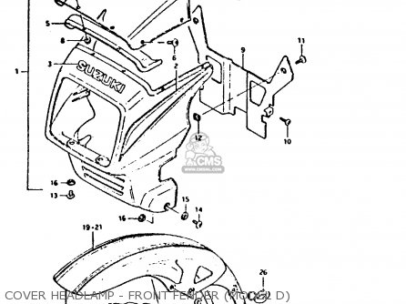 COVER HEADLAMP - FRONT FENDER (MODEL D) - GSX550E 1984 (E) (E01 E06 E16 E17 E18 E21 E24 E25 E26 E34 E39)