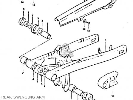 REAR SWINGING ARM - GSX550E 1984 (E) (E01 E06 E16 E17 E18 E21 E24 E25 E26 E34 E39)