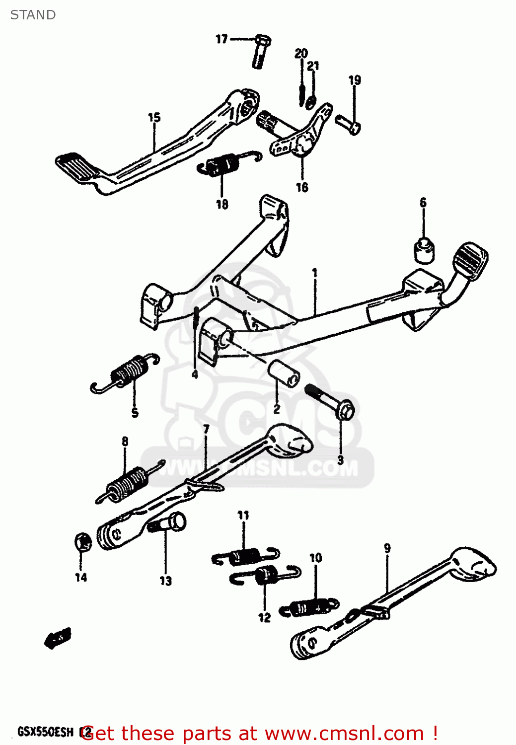 STAND GSX550E 1985 (F) (E01 E02 E21 E22 E24 E34)