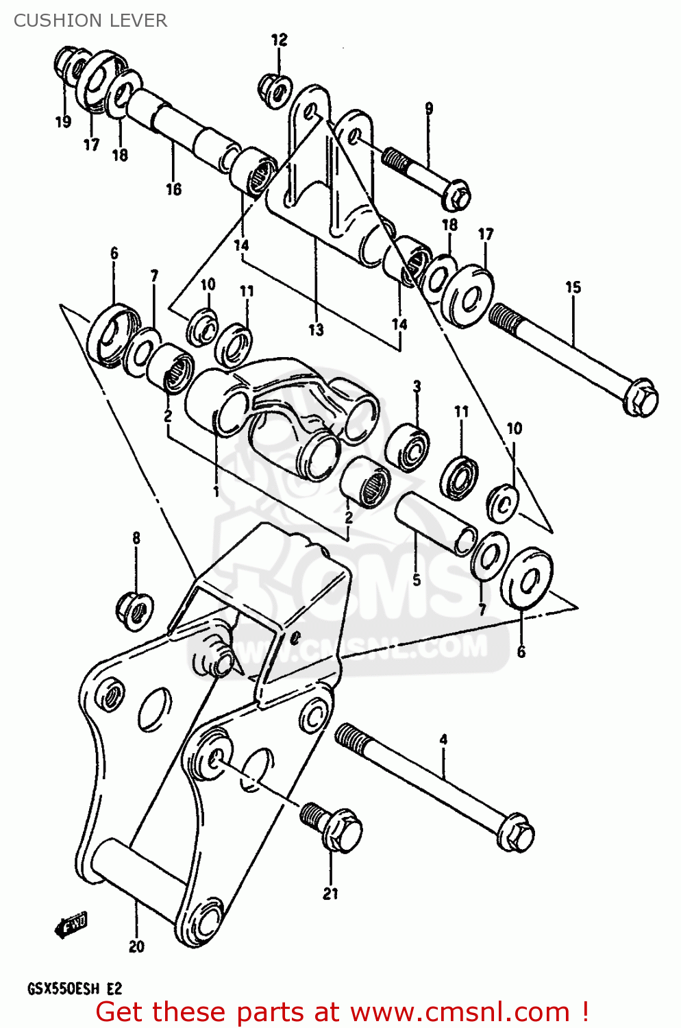 CUSHION LEVER GSX550E 1985 (F) (E01 E02 E21 E22 E24 E34)