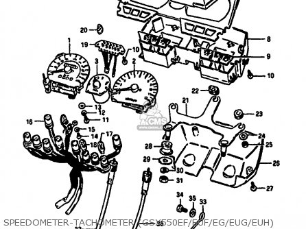 SPEEDOMETER-TACHOMETER (GSX550EF/EUF/EG/EUG/EUH) - GSX550E 1985 (F) (E01 E02 E21 E22 E24 E34)
