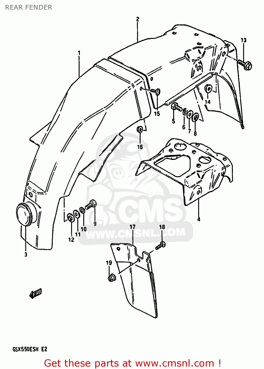 REAR FENDER GSX550E 1986 (G) GENERAL EXPORT GERMANY (E01 E22)