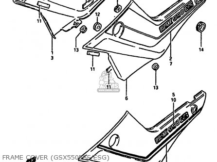 FRAME COVER (GSX550ESF/ESG) - GSX550E 1986 (G) GENERAL EXPORT GERMANY (E01 E22)