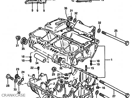 CRANKCASE - GSX550E 1986 (G) GENERAL EXPORT GERMANY (E01 E22)