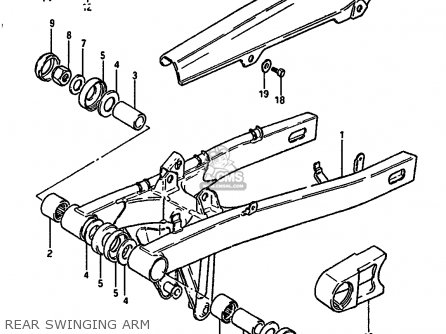 REAR SWINGING ARM - GSX550E 1986 (G) GENERAL EXPORT GERMANY (E01 E22)