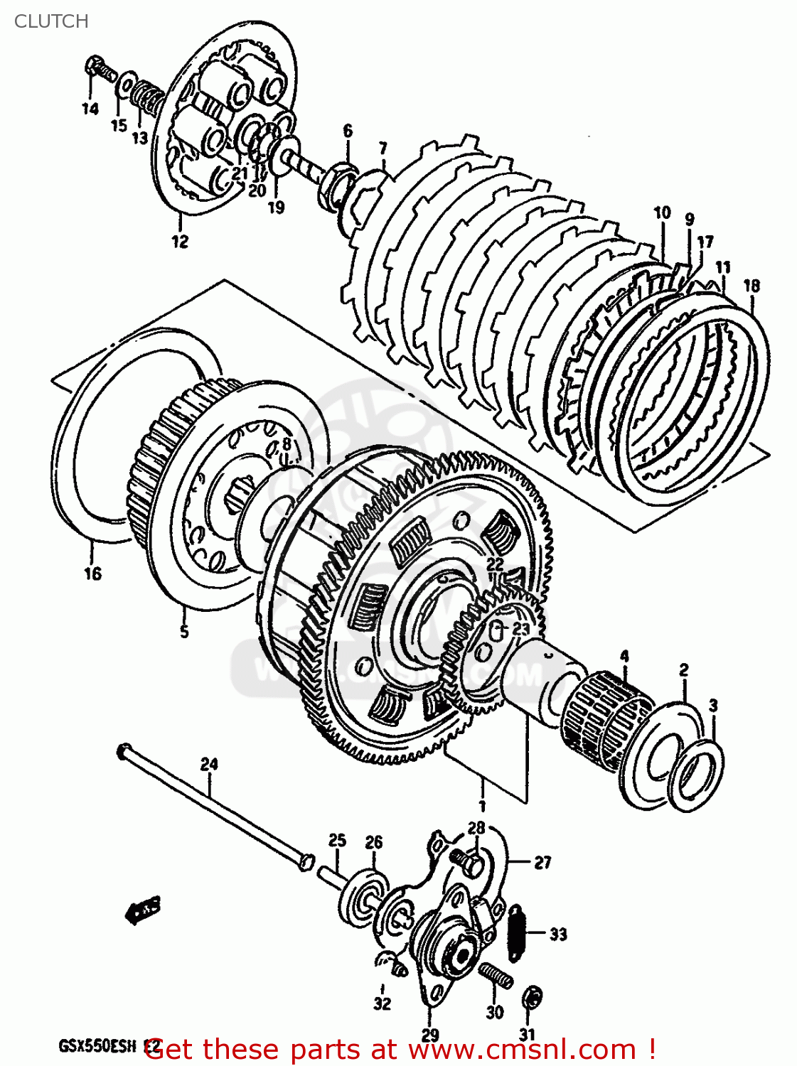 Suzuki GSX550E 1987 (H) CLUTCH - buy original CLUTCH spares online