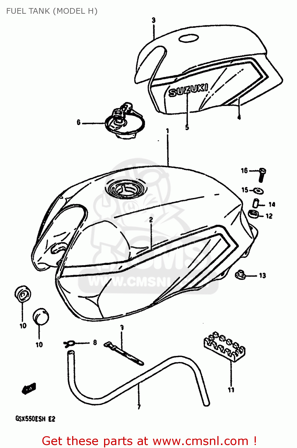 FUEL TANK (MODEL H) GSX550E 1987 (H)