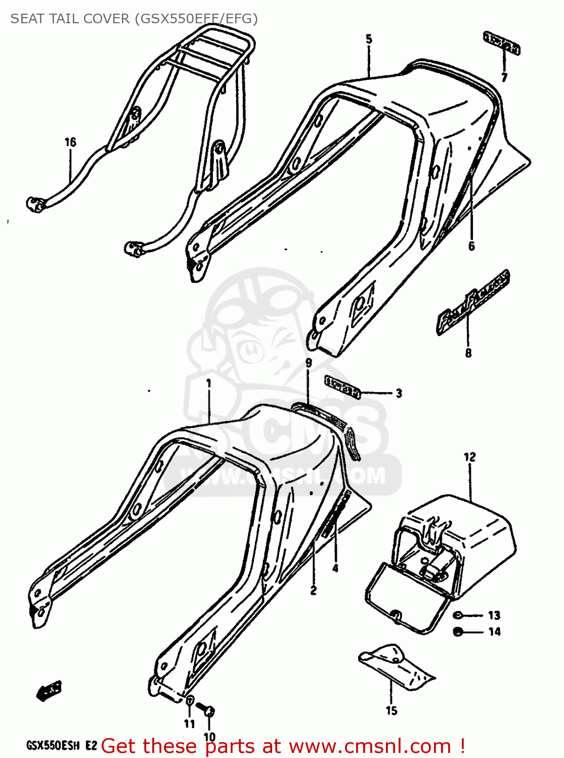 SEAT TAIL COVER (GSX550EFF/EFG) GSX550E 1987 (H)