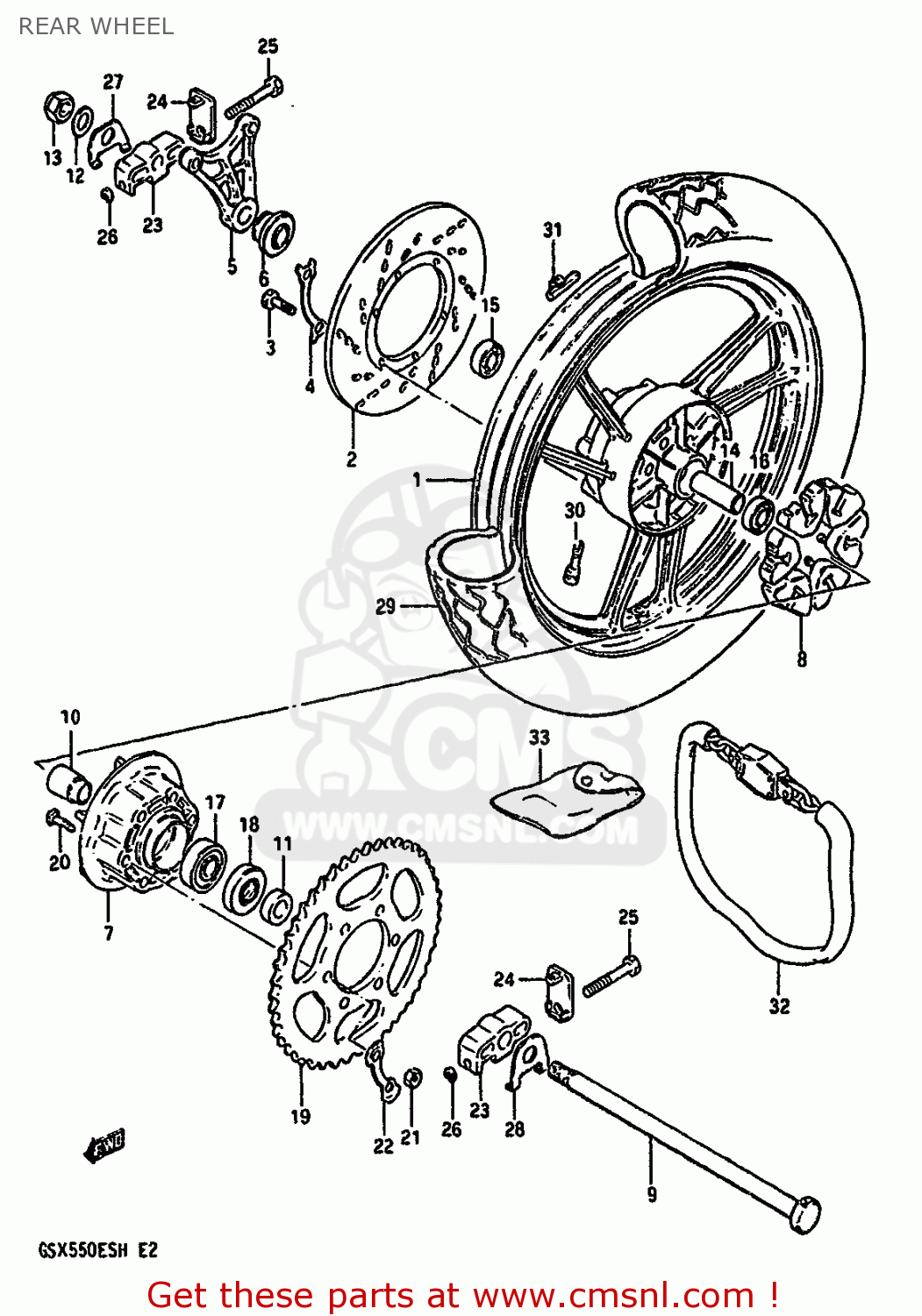 REAR WHEEL GSX550E 1987 (H)