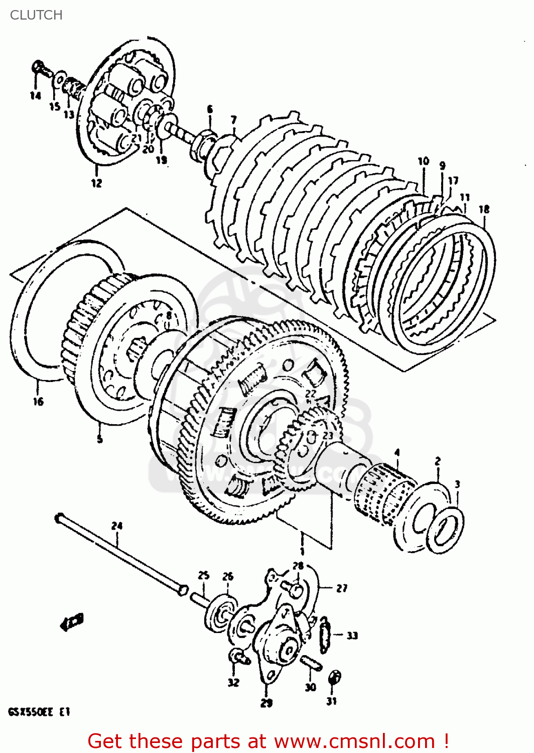 CLUTCH GSX550EF 1984 (E) (E01 E02 E04 E16 E17 E18 21 22 24 25 26 34 39)