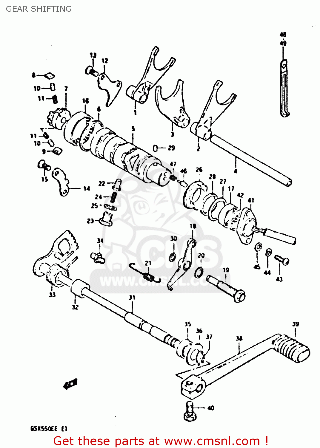 GEAR SHIFTING GSX550EF 1984 (E) (E01 E02 E04 E16 E17 E18 21 22 24 25 26 34 39)