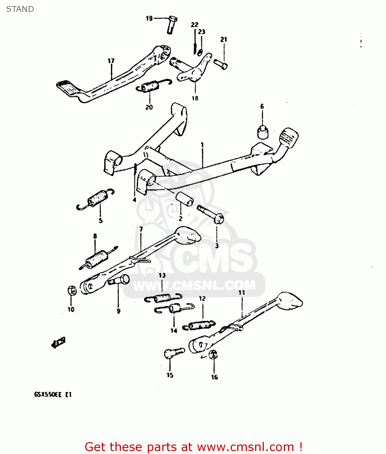 STAND GSX550EF 1984 (E) (E01 E02 E04 E16 E17 E18 21 22 24 25 26 34 39)