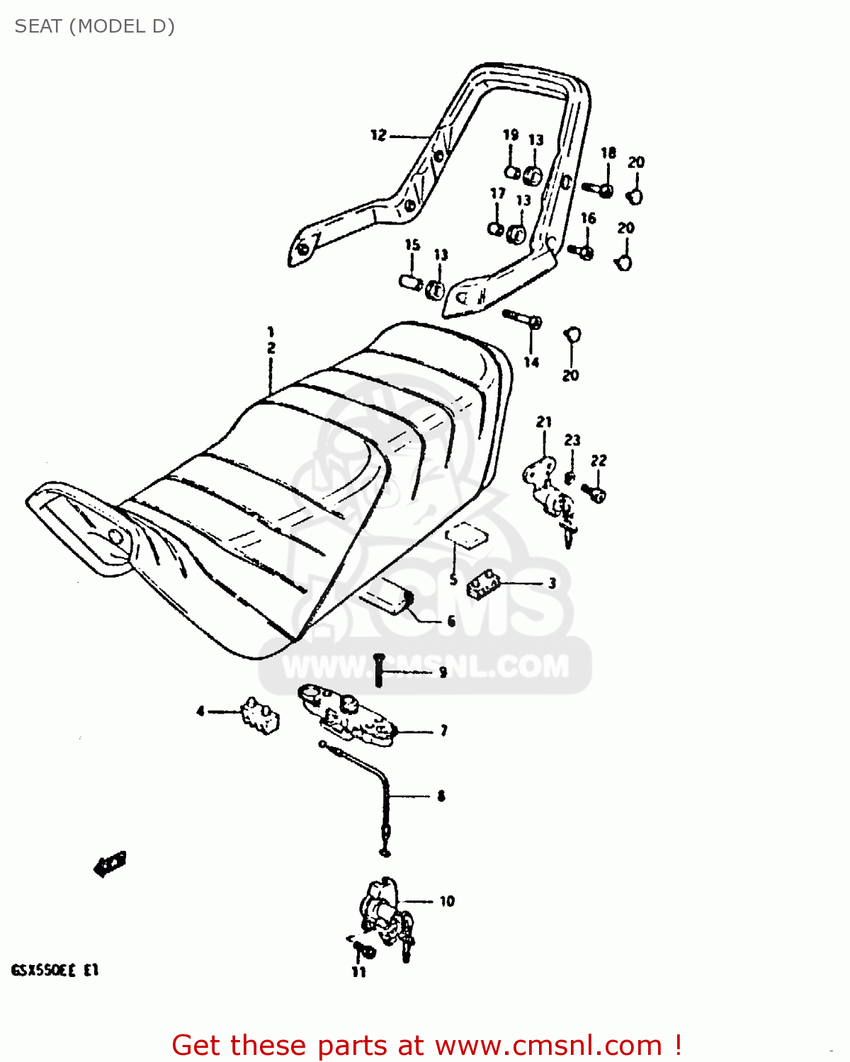 SEAT (MODEL D) GSX550EF 1984 (E) (E01 E02 E04 E16 E17 E18 21 22 24 25 26 34 39)