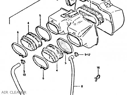 AIR CLEANER - GSX550EF 1984 (E) (E01 E02 E04 E16 E17 E18 21 22 24 25 26 34 39)
