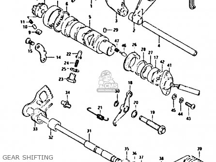 GEAR SHIFTING - GSX550EF 1984 (E) (E01 E02 E04 E16 E17 E18 21 22 24 25 26 34 39)