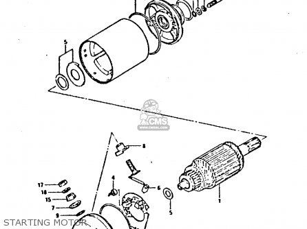 STARTING MOTOR - GSX550EF 1984 (E) (E01 E02 E04 E16 E17 E18 21 22 24 25 26 34 39)