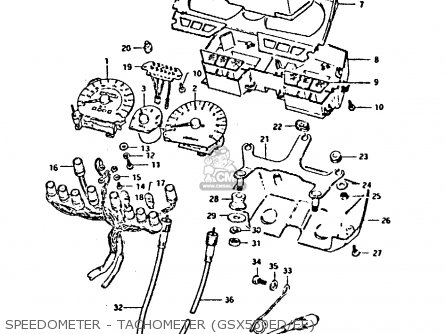 SPEEDOMETER - TACHOMETER (GSX550ED/EE) - GSX550EF 1984 (E) (E01 E02 E04 E16 E17 E18 21 22 24 25 26 34 39)