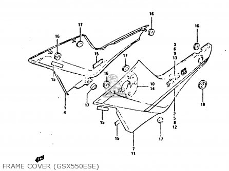 FRAME COVER (GSX550ESE) - GSX550EF 1984 (E) (E01 E02 E04 E16 E17 E18 21 22 24 25 26 34 39)
