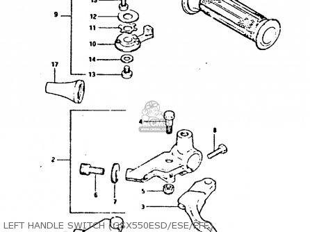 LEFT HANDLE SWITCH (GSX550ESD/ESE/EFE) - GSX550EF 1984 (E) (E01 E02 E04 E16 E17 E18 21 22 24 25 26 34 39)