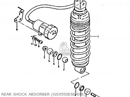 REAR SHOCK ABSORBER (GSX550ESE/EFE) - GSX550EF 1984 (E) (E01 E02 E04 E16 E17 E18 21 22 24 25 26 34 39)