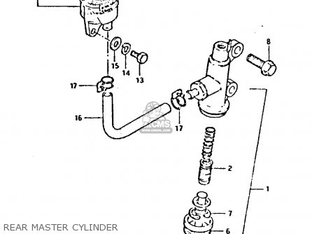 REAR MASTER CYLINDER - GSX550EF 1984 (E) (E01 E02 E04 E16 E17 E18 21 22 24 25 26 34 39)