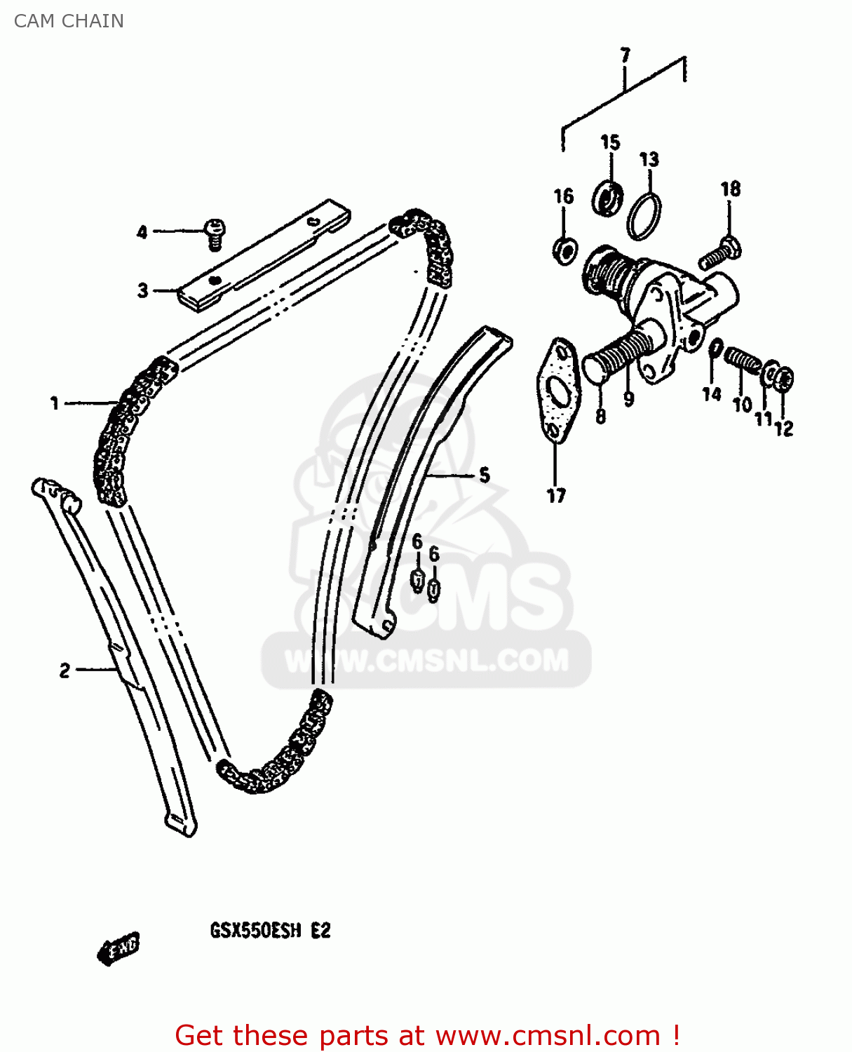 CAM CHAIN GSX550EF 1985 (F) (E01 E02 E04 E06 E17 E18 E21 E22 E24 E25 E34)