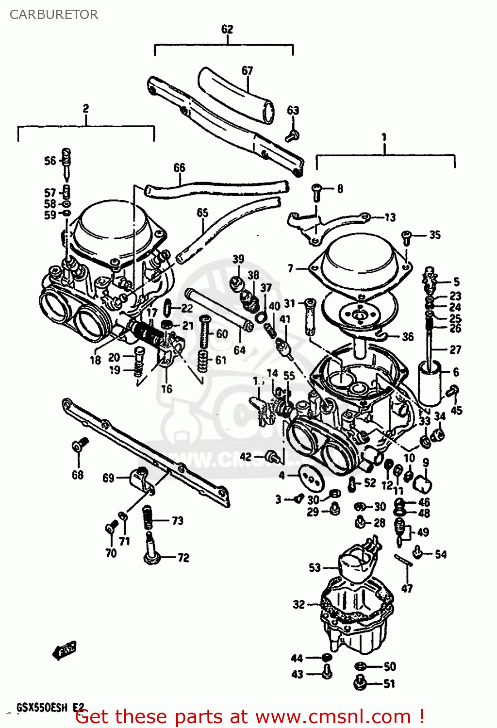 CARBURETOR GSX550EF 1985 (F) (E01 E02 E04 E06 E17 E18 E21 E22 E24 E25 E34)