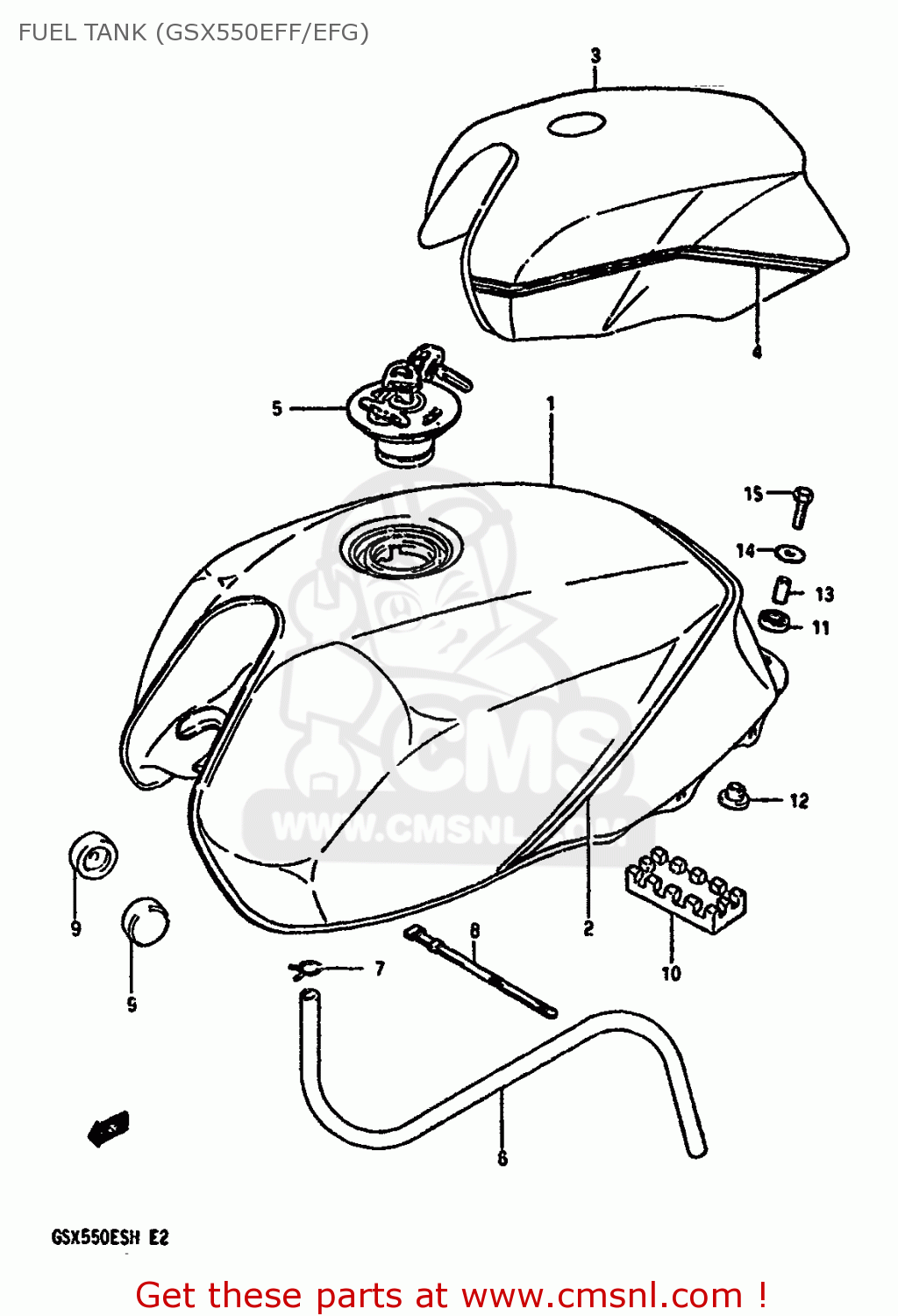 FUEL TANK (GSX550EFF/EFG) GSX550EF 1985 (F) (E01 E02 E04 E06 E17 E18 E21 E22 E24 E25 E34)