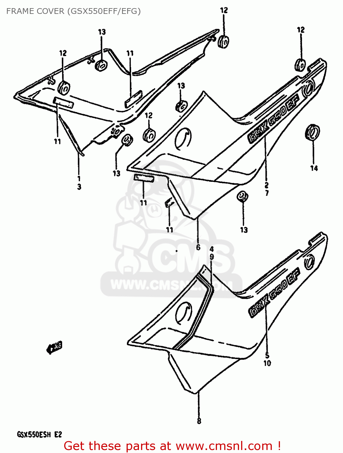 FRAME COVER (GSX550EFF/EFG) GSX550EF 1985 (F) (E01 E02 E04 E06 E17 E18 E21 E22 E24 E25 E34)
