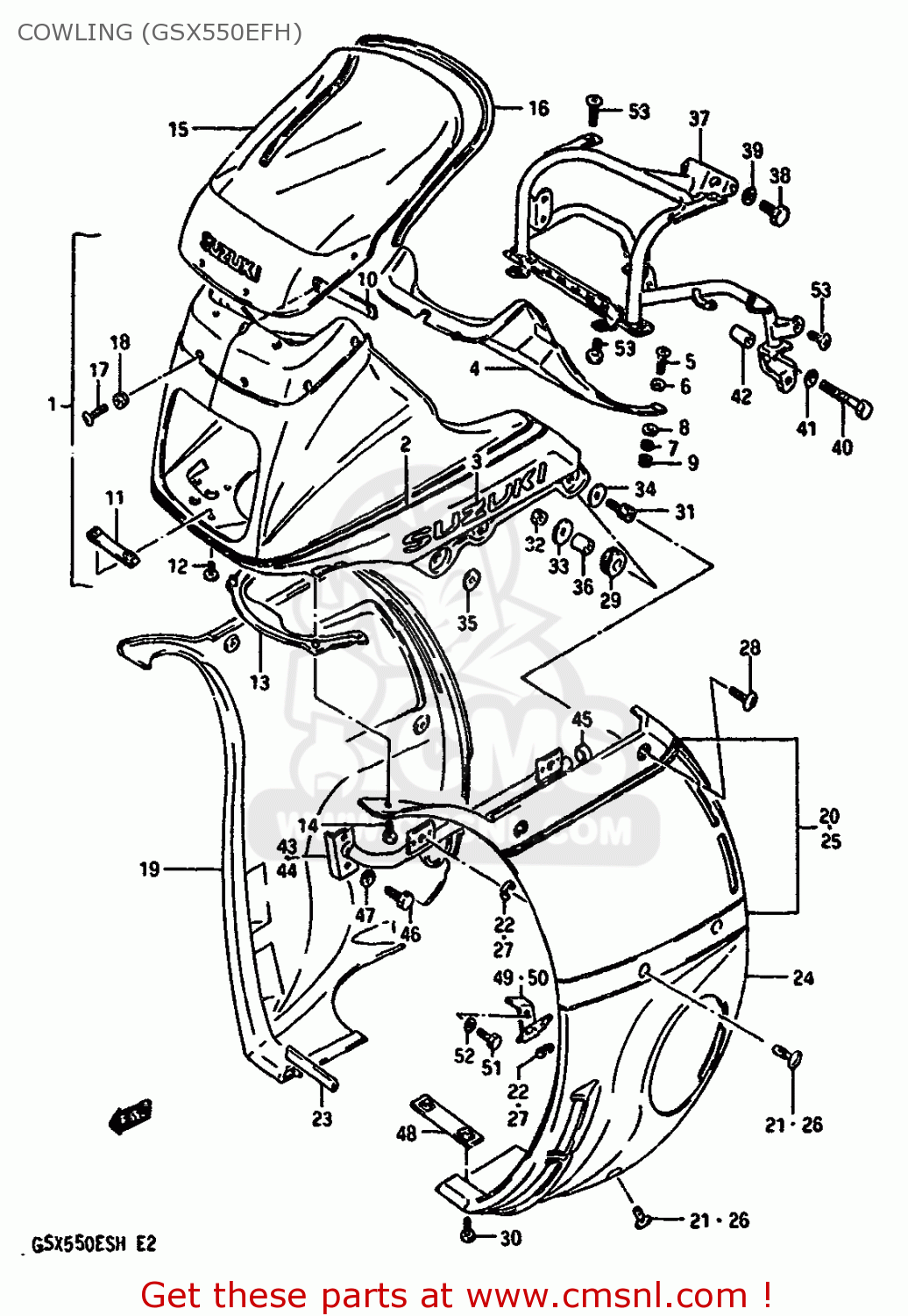 COWLING (GSX550EFH) GSX550EF 1985 (F) (E01 E02 E04 E06 E17 E18 E21 E22 E24 E25 E34)