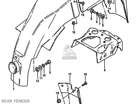 REAR FENDER - GSX550EF 1985 (F) (E01 E02 E04 E06 E17 E18 E21 E22 E24 E25 E34)