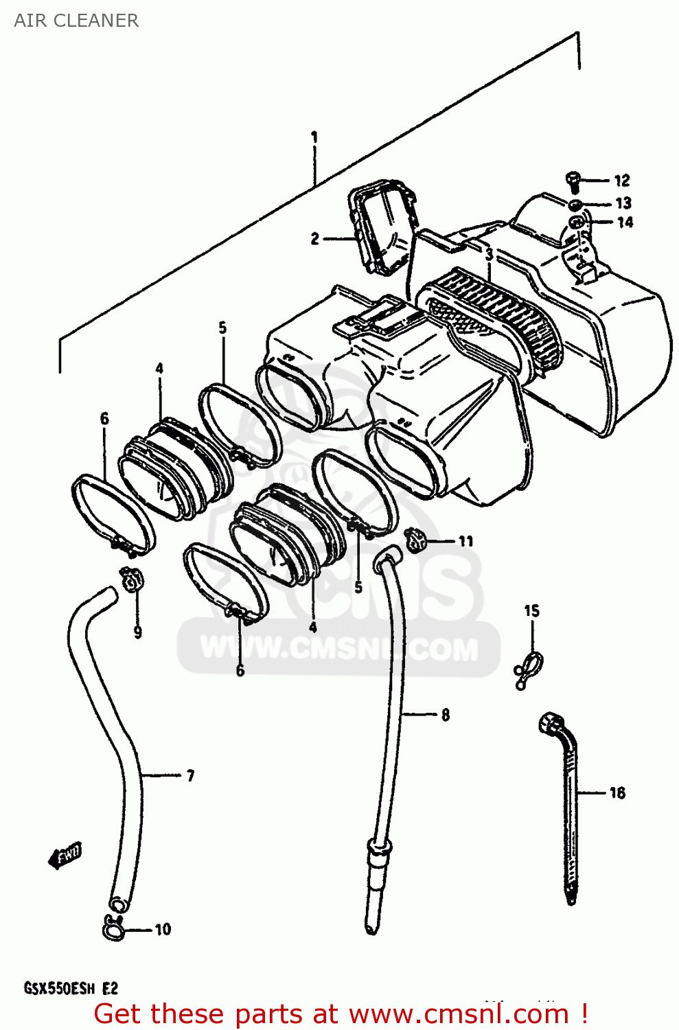 AIR CLEANER GSX550EF 1986 (G) (E01 E02 E04 E06 E17 E18 E21 E22 E24 E25 E34)