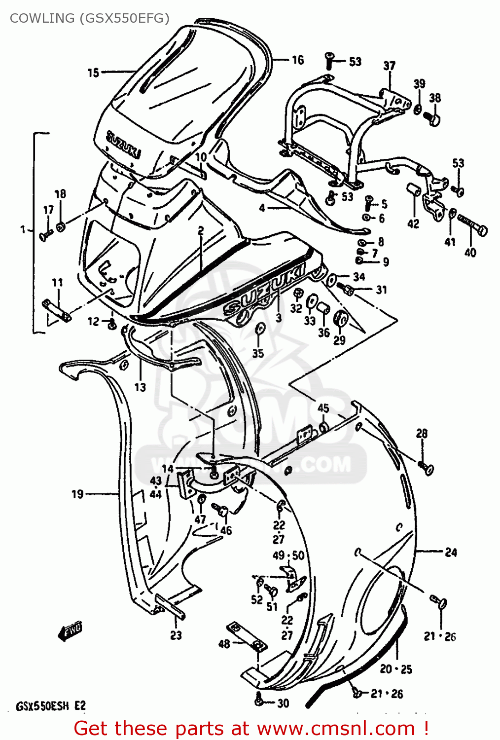 COWLING (GSX550EFG) GSX550EF 1986 (G) (E01 E02 E04 E06 E17 E18 E21 E22 E24 E25 E34)