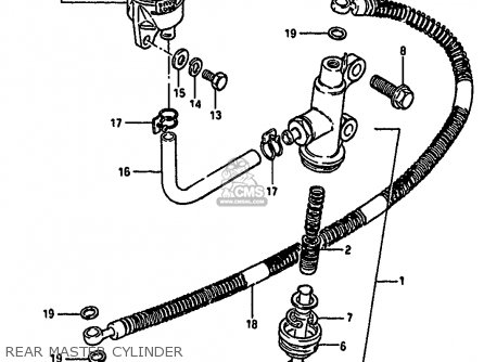 REAR MASTER CYLINDER - GSX550EF 1986 (G) (E01 E02 E04 E06 E17 E18 E21 E22 E24 E25 E34)
