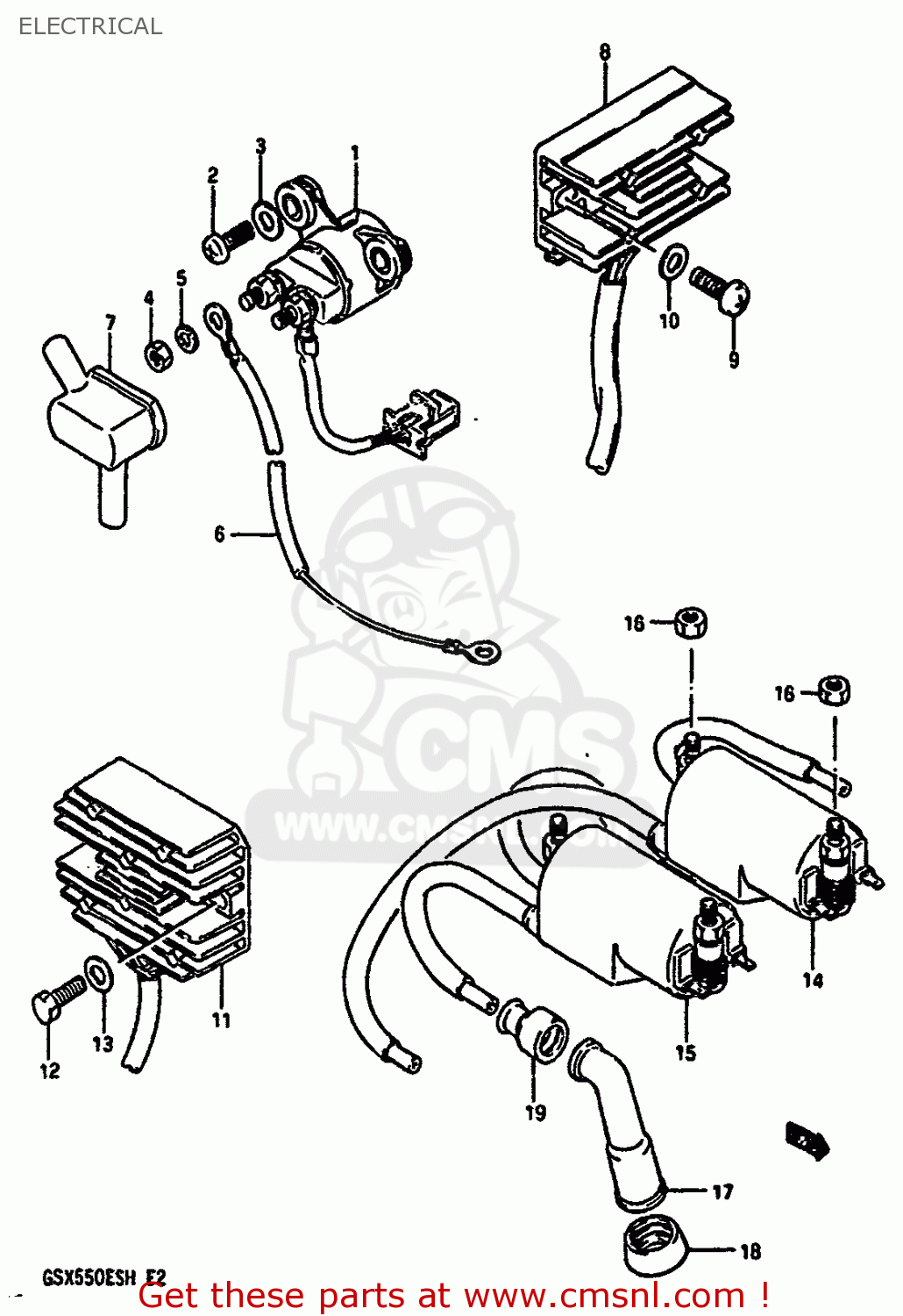ELECTRICAL GSX550EF 1987 (H) (E02 E06 E17 E21 E22 E24 E53)