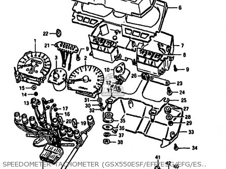 SPEEDOMETER-TACHOMETER (GSX550ESF/EFF/ESG/EFG/ESH/EFH) - GSX550EF 1987 (H) (E02 E06 E17 E21 E22 E24 E53)