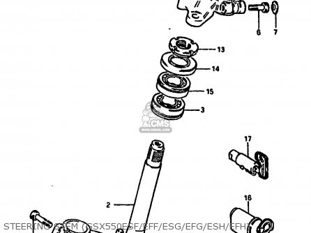 STEERING STEM (GSX550ESF/EFF/ESG/EFG/ESH/EFH) - GSX550EF 1987 (H) (E02 E06 E17 E21 E22 E24 E53)
