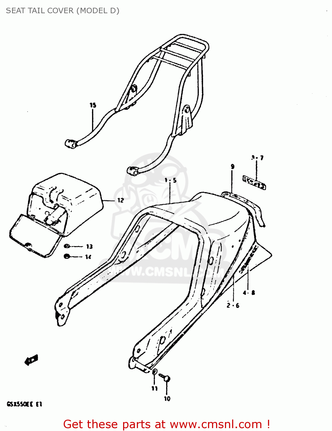 SEAT TAIL COVER (MODEL D) GSX550ES 1983 (D) (E01 02 04 06 15 16 17 18 21 22 24 25 26 34 39