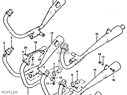 MUFFLER - GSX550ES 1983 (D) (E01 02 04 06 15 16 17 18 21 22 24 25 26 34 39