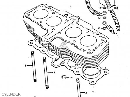 CYLINDER - GSX550ES 1983 (D) (E01 02 04 06 15 16 17 18 21 22 24 25 26 34 39