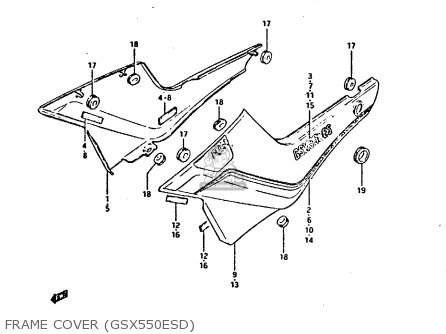 FRAME COVER (GSX550ESD) - GSX550ES 1983 (D) (E01 02 04 06 15 16 17 18 21 22 24 25 26 34 39