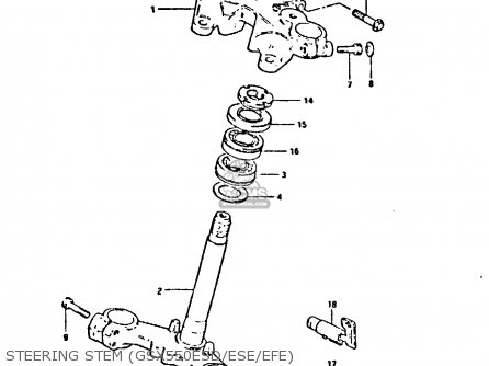 STEERING STEM (GSX550ESD/ESE/EFE) - GSX550ES 1983 (D) (E01 02 04 06 15 16 17 18 21 22 24 25 26 34 39