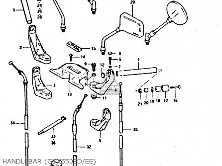 HANDLEBAR (GSX550ED/EE) - GSX550ES 1983 (D) (E01 02 04 06 15 16 17 18 21 22 24 25 26 34 39