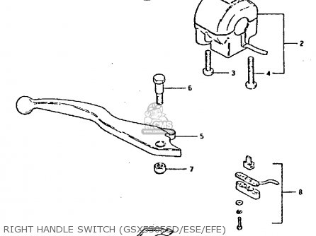 RIGHT HANDLE SWITCH (GSX550ESD/ESE/EFE) - GSX550ES 1983 (D) (E01 02 04 06 15 16 17 18 21 22 24 25 26 34 39