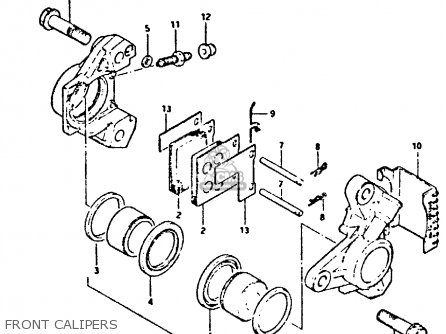 FRONT CALIPERS - GSX550ES 1983 (D) (E01 02 04 06 15 16 17 18 21 22 24 25 26 34 39