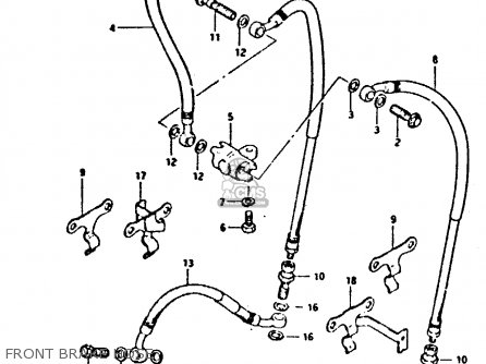 FRONT BRAKE HOSE - GSX550ES 1983 (D) (E01 02 04 06 15 16 17 18 21 22 24 25 26 34 39