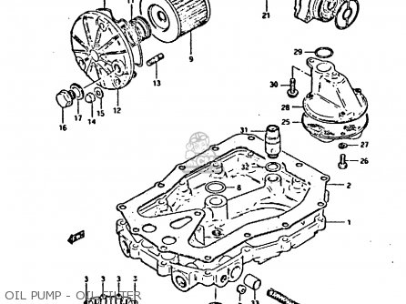 OIL PUMP - OIL FILTER - GSX550ES 1983 (D) (E01 02 04 06 15 16 17 18 21 22 24 25 26 34 39