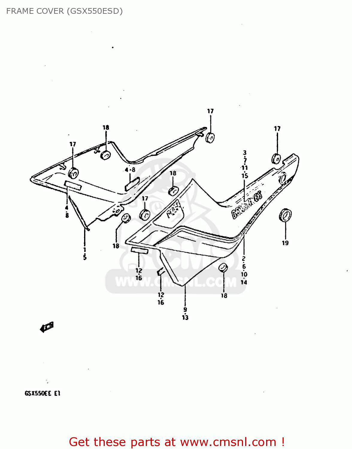 FRAME COVER (GSX550ESD) GSX550ES 1984 (E)