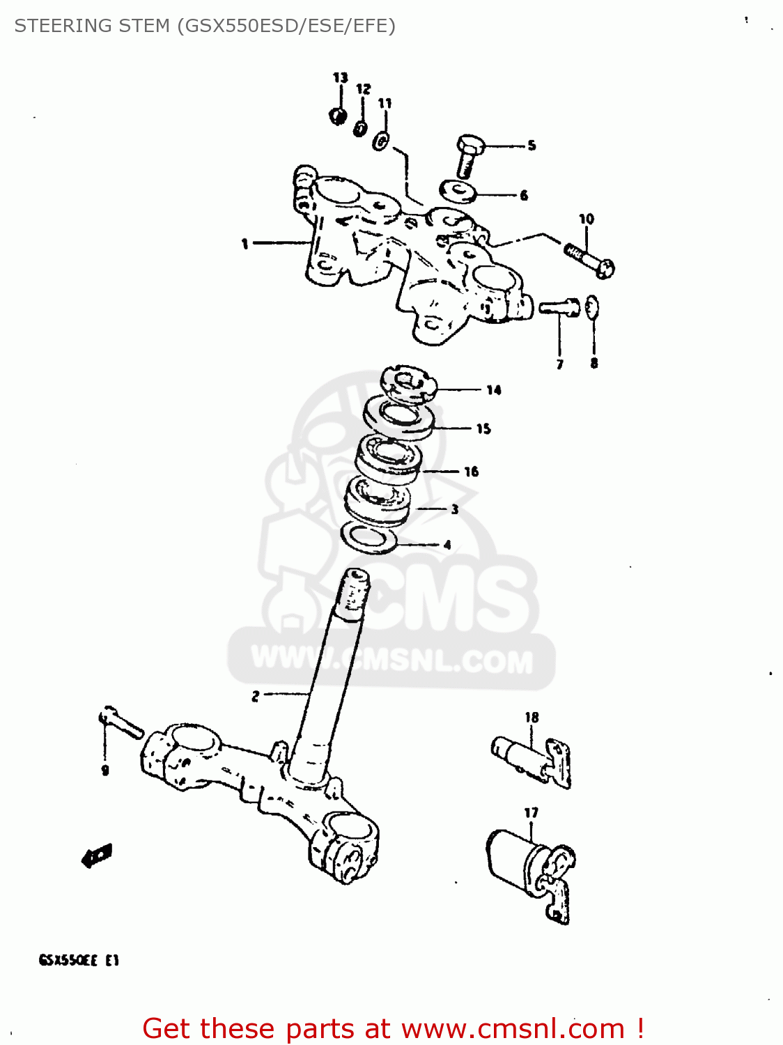 STEERING STEM (GSX550ESD/ESE/EFE) GSX550ES 1984 (E)